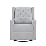 Milah Gliding Swivel Recliner Tufted Brushed Tweed Fabric B02263782