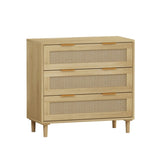 31.50"3-Drawers Rattan Storage Cabinet Rattan Drawer,for Bedroom,Living Room,Dining W757104009