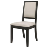 Cream and Black Upholstered Side Chairs B062P145454