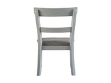 Set of 2 Dining Chairs with Two Tone Gray Upholstered Seat Cushion, Pearl Gray B016P324703