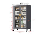 Open-door kitchen shelving Floor-to-ceiling multilevel household microwave storage cabinet bowls 88888451
