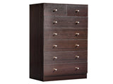 Brown particleboard with a textured melamine finish, 66*40*131cm, 52 drawer cabinet, matte gold 50861733