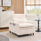 Beige comfortable chair for Small apartment Bedroom space Balcony Small sofa bed Lazy Small sofa W1658P290459