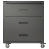 ZNTS Heavy-Duty Metal Storage Cabinet with Wheels - 3 Drawer Tool Cabinet for Garage, Office, and Home T2398P242683