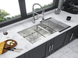 16 Gauge Stainless Steel 32x18 inch Undermount Double Bowl Kitchen with 9 Inch Deep W1243P330789
