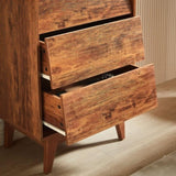 4 Drawer Double Dresser Features Vintage-style and Bevel Design W578132027
