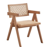 Beige and Natural Arm Chair B062P209281
