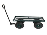 86*46*97cm Garden Iron Wood Four Wheel Square Garden Wagon Green 50097362