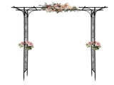 206*41*216cm Iron 16mm Tube Flat Top Courtyard Iron Arch Black 07933223