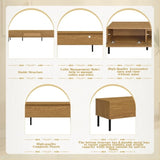 Boho TV Stand for TVs up to 80'' , Modern Farmhouse Media Console, Entertainment Center with Metal N710P206387Q