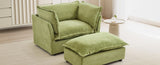 Modern Armchair Sofa 47" Cozy Upholstered Sofa Chair with Movable Ottoman, Wide Seat, Curved N719P292695F