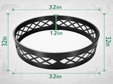 32in Fire Ring, Diamond Lattice Pattern, Round, Iron 73655264