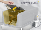 2-in-1 Gray Cat Litter Box, Removable Lid, for Small to Large Cats 63504530