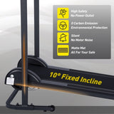 ZNTS Manual Treadmill Non Electric Treadmill with 10&deg; Incline Small Foldable Treadmill for Apartment Home W153265317