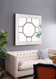 48"x48" Antique Style Decorative Square Wall Mirror with Mirrored Frame, Wall Decor for Living Room W2078126897