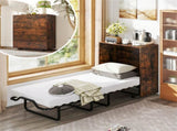 Rustic Brown Mobile Murphy Bed Cabinet 86.5" x 34" x 41.5" with Lockable Wheels, Space Saving 45092662