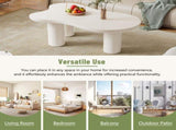 ON-TREND 44'' x 25.9'' Easy Assembly Cloud Coffee Table with 1.5'' Thick Tabletop, Cream Style N721P190395K