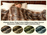 Brown Taupe 780GSM Faux Fox Fur Throw Blanket 60"x80" Double-Sided PV Fleece Lined Blanket 63194343