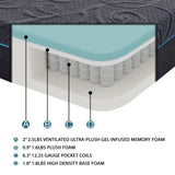 11-inch Full Size Bed Mattress Gel-Infused Memory Foam Hybrid Mattress, Dark Gray, Mattress in a Box B011P212565