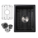 Quartz 13.77" L X 17.71" W Undermount Bar Sink With Basket Strainer W1225P194051