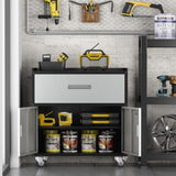 Metal garage cabinets, rolling tool cart boxes with wheels T3421P312355