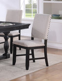 Transitional Relaxed Vintage Style 2pc Warm Charcoal Black Finish Finish Nailhead Trim Side Chairs B011P145130