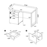 3-drawer Office Desk in Weathered Grey Finish B016P163568