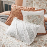 6 Piece Cotton Percale Quilt Set with Throw Pillows Coral Full/Queen B035129020