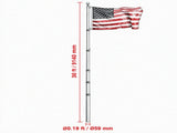 30FT Telescoping Flagpole Kit, Heavy Duty Aluminum In-Ground Flag Pole with 3 Display Modes, 83521797