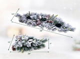 Christmas Flocked Centerpiece Candle Holder with 3 Candle Holders, Artificial Pine Needles & 6 Pine 36756860