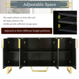 Modern sideboard with Four Doors, Metal handles & Legs and Adjustable Shelves Kitchen Cabinet 51001314