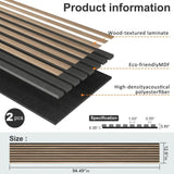 Acoustic Wood Wall Panels, 2 Pack 94.5" x 12.6" Soundproof Wall Panels,Wood Slat Wall Panels for T3210P310262