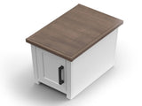 14 inch Chairside Table, No Assembly Required, Jasmine Whitewash and Barnwood Finish B108131545