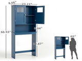2-Door Painted MDF Toilet Cabinet 23.23*8.66*66.93in Navy blue 89298036