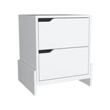 Nightstand with 2-Drawers, End Table with Sturdy Base, White B097120605