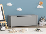 Kids Wooden Toy Box Storage with Safety Hinged Lid for Ages 2 00884520