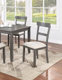 Classic Stylish Gray Natural Finish 5pc Dining Set Kitchen Dinette Wooden Top Table and Chairs B011P149000