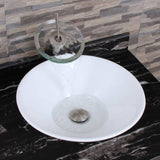 ZNTS Ceramic Round Above Counter White Bathroom Sink Art Basin W99969283