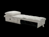 Single sofa bed without armrests, soft teddy fabric texture, skin-friendly, built-in USB charging W2941P393993