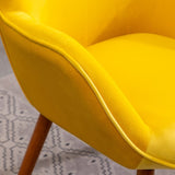 Doarnin Contemporary Silky Velvet Tufted Button Back Accent Chair, Yellow T2574P164271