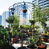 Metal Garden Arch Iron Garden Arbors Gazebo Dia81.3'' x 114.2'' High Birdcage Shape Pergola Pavilion W158681123