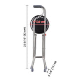 Hold 187.4 Lbs Folding 2-in-1 Folding Cane Seat ,Thickening Travel Seat and Cane, Four-Leg Folding 79062086