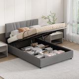 ZNTS Queen Upholstered Platform Bed with Lifting Storage, Queen Size Bed Frame with Storage and Tufted W1670P147579