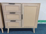 Modern Rattan Wood Dresser Wood Storage Cabinet Sideboard for Bedroom, Living Room, Entryway, W808P212693