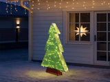 4FT Lighted Christmas Tree, 110 Warm White LEDs, Snowflake & Iridescent Design, Weather-Resistant 70580903
