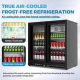 7.4 Cu.Ft Back Cooler 35.4"W Beverage Refrigerator, 2 Low-E Glass Sliding Doors, Counter Height W1192P248472