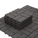 Patio Interlocking Deck Tiles, 12"x12" Square Composite Decking Tiles, Four Slat Plastic Outdoor W1859P184874