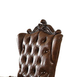 Light Brown and Cherry Oak Tufted Arm Chair B062P209287