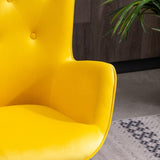 Doarnin Contemporary Silky Velvet Tufted Button Back Accent Chair, Yellow T2574P164271