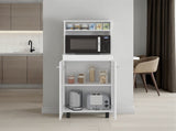 Enderlin Microwave Stand with 3 Shelves, 2 Doors, 4 legs and Cabinet, White B097P474297